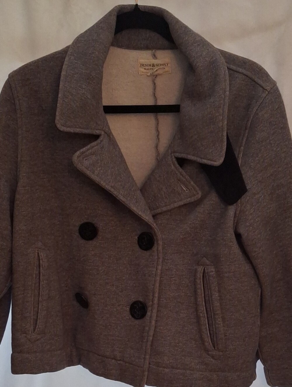 Denim & Supply Ralph Lauren Heather Gray Double-Breasted Peacoat